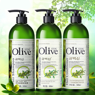 韩伊橄榄olive营养洗发露沐浴露护发乳，3三件500ml*3洗护家庭套装