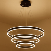 现代简约led亚克力吊灯创意，三圈圆环形吊线灯，客厅餐厅时尚吊灯