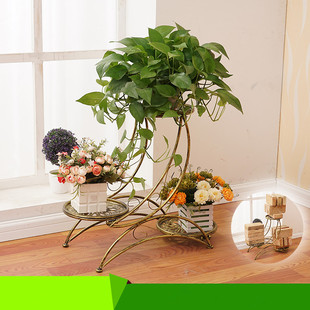 欧式花架铁艺多层阳台地面，客厅室内花盆架绿萝吊兰置物架盆景架子