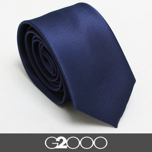 男士领带男商务正装真丝，韩版窄款6cm深蓝色，结婚领带女