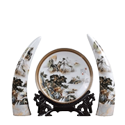 景德镇陶瓷花瓶三件套摆件现代时尚家居装饰客厅博古架台面大中号