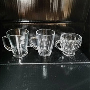 加厚玻璃透明杯家用水杯茶杯小咖啡杯把杯创意泡茶杯奶茶杯啤酒杯