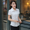 韩版白衬衫女短袖修身款职业装，清新大码女装，工作服简约通勤女衬衣