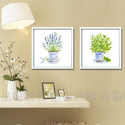 北欧现代清新装饰画植物花卉田园有框画客厅餐厅走廊卧室墙壁挂画