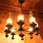 欧式复古实木地中海铁艺吊灯客厅灯卧室灯餐厅灯酒吧灯别墅灯具