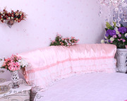 床头罩床头套床头软包玉，粉色蕾丝缎面，玫瑰皮床头圆床头防尘罩