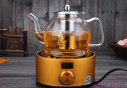 电磁炉泡花茶壶耐热玻璃茶具不锈钢过滤养生壶煮茶器烧水壶加厚