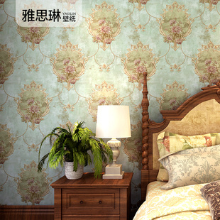 美式复古大花墙纸奢华欧式无纺布壁纸卧室客厅，电视背景高级感法式