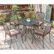 欧式铁艺桌椅三件套咖啡，阳台茶几休闲桌椅，庭院户外花园艺术会议椅