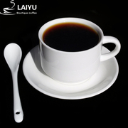 精美简约经典白色咖啡杯欧式茶杯意式/单品咖啡杯送陶瓷咖啡勺