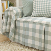 欧式沙发垫沙发套沙发巾布田园(布，田园)四季通用防滑格子沙发套可定制