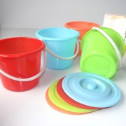 塑料彩色水桶提手带盖清洗洗拖把桶洗衣桶3L水桶储水桶沙滩玩具桶