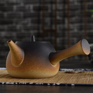 窑变煮茶壶紫砂陶壶电陶炉专用烧水壶侧把陶瓷泡茶蒸茶器