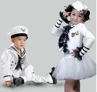 儿童舞蹈合唱服男女童小海，军装水手服海军，演出表演服水兵长款套装