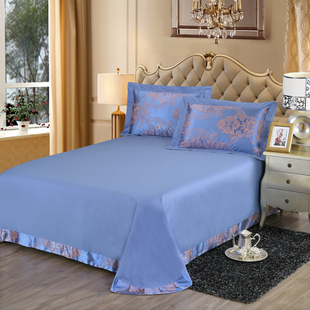 全棉床单单件夏凉贡缎，提花纯棉欧式圆角1.5米1.8米2.0米