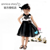 艾尼卡故事夏季女童娃娃领无袖连衣裙公主裙黑色超仙韩版时尚