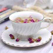 喜诗纯白骨瓷咖啡杯套装英式陶瓷杯红茶杯具杯碟家用非一次性杯子
