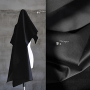 事儿 哑光的礼服面料－全棉贡缎布料 纬向微弹 厚实挺括有型/黑色