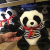 香港海洋公园可爱熊猫家族海军，水手断货款花，竹子毛绒公仔