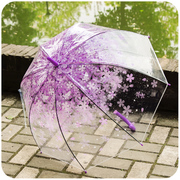 创意樱花透明雨伞三折叠晴雨伞女生，学生环保加厚伞下雨季遮雨