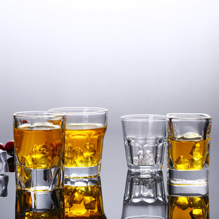 酒吧ktv加厚耐热八角杯茶杯，啤酒杯洋酒杯烈酒杯钢化玻璃杯子
