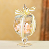 欧式玻璃糖果罐可爱透明储物罐创意带盖高脚糖缸婚庆家居装饰摆件