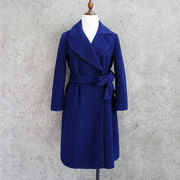纤衣姐姐乐秋冬优雅气质，长款宽松系带，纯色羊毛呢大衣外套
