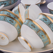 景德镇骨瓷餐具欧式家用套装结婚碗盘碟陶瓷器宴会摆盘饭碗盘子