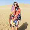 秋冬超大围巾披肩两用女西藏沙漠防晒丝巾，长款棉麻沙滩巾