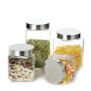 密封罐玻璃储物罐方圆形(方圆形，)杂粮干果花茶叶，粮食储存罐玻璃罐玻璃瓶子