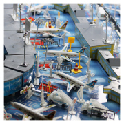 儿童国航飞机模型拼装玩具仿真客机南航空玩具飞机场场景套装摆件
