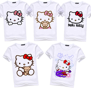 粉红hello kitty 卡通可爱夏装短袖t恤女 韩国潮牌情侣衣服凯蒂猫
