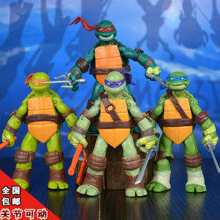关节可动忍者神龟手办忍者龟武器，模型儿童玩具动漫，公仔成人摆件