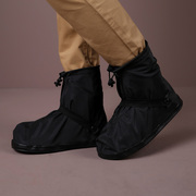 雨易思第2代包边加厚底防雨鞋套时尚防滑 上班出行护鞋黑色雨鞋套