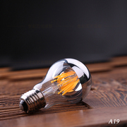 led爱迪生节能创意A19半电镀银色水银灯泡装饰暖光e27魔豆灯光源