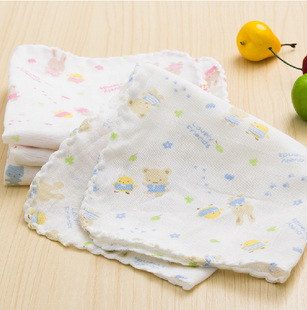 双层纱布手帕婴儿口水巾，毛巾洗脸巾，新生儿纯棉喂奶方巾手绢
