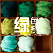 西班牙短纤羊毛条 羊毛毡戳戳乐工具 材料包 手工diy 绿色系