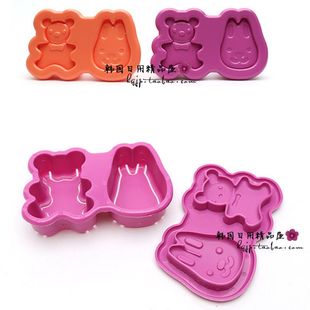 韩国进口小熊小兔可爱卡通儿童树脂DIY便当饭团模型宝宝寿司模具