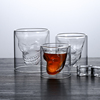 雅琪 创意双层骷髅头杯 酒吧啤酒杯 威士忌酒杯 清吧专用玻璃杯子