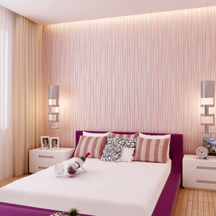 现代简约加厚细条纹素色，无纺布墙纸客厅，卧室背景墙温馨酒店壁纸