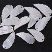 天然贝壳花挂件 15*35mm贝壳雕刻天使的翅膀吊坠 diy饰品配件