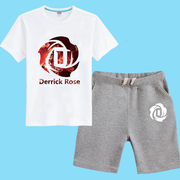 罗斯1号短袖t恤男球衣篮球服，运动套装青少年半袖，衣服休闲夏装一套