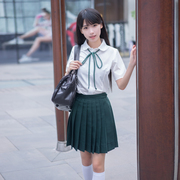 日韩系长短袖娃娃领春夏款，学院风校服，班服衬衣女水手服jk制服套装