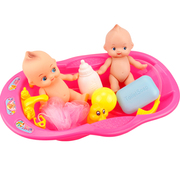 宝宝洗澡娃娃浴盆娃娃戏水玩具，组合小浴盆，儿童仿真过家家玩具女孩