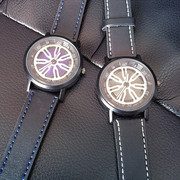 外贸高质量两针皮带运动型手表 镂空透底轮胎表盘学生情侣表