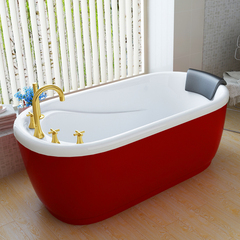 亚克力独立式圆形彩色小浴缸