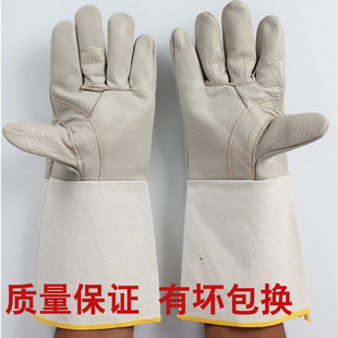 长款牛皮电焊手套焊工焊接隔热耐用手套工业，耐高温劳保防护手套