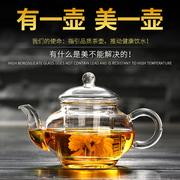 玻璃茶壶小号透明过滤耐热玻璃花茶壶迷你泡茶器功夫茶壶茶具套装