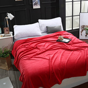 结婚庆大红色毛毯珊瑚绒法兰绒牛奶绒加厚秋冬季保暖床单18米2m