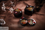日本进口复古手工漆器手镯项链戒指首饰盒手表收纳盒子镜子 礼盒